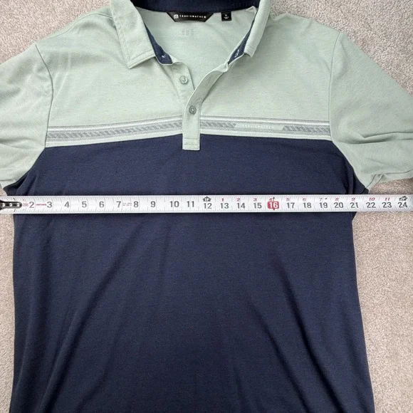 Travis Mathew Polo Shirt Mens XL Purple Short‎ Sleeve Striped Golf Green Lot - Picture 14 of 15